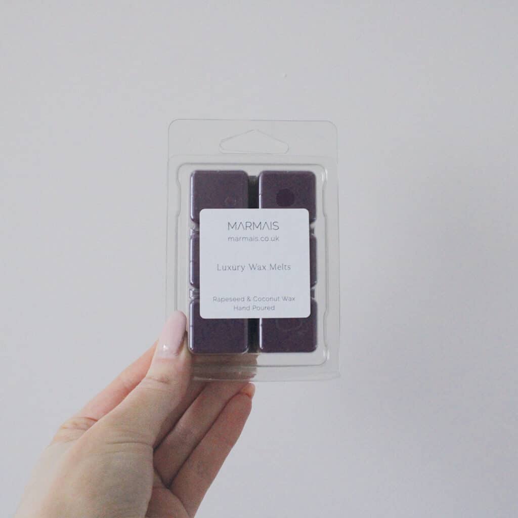 Our hand-poured Black Plum and Rhubarb Wax Melts